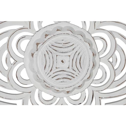 Dekoráció, falra, mdf, 90x4x90, mandala, decape, fehér