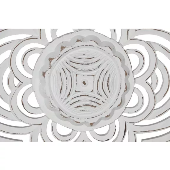 Dekoráció, falra, mdf, 90x4x90, mandala, decape, fehér