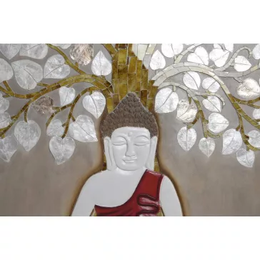 Dekoráció falra nacar műgyanta 70x4x100 buddha fa 