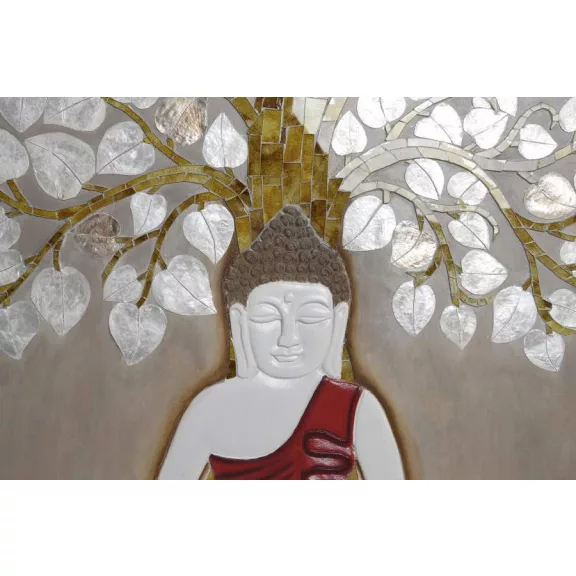 Dekoráció falra nacar műgyanta 70x4x100 buddha fa 
