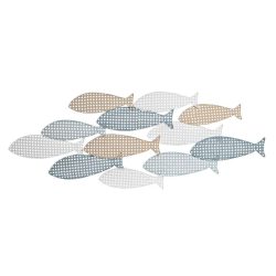 Dekoráció falra fém 110x4.5x40 halak többszínű