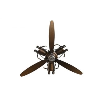 Dekoráció falra propeller fém 55x12x52 cm barna