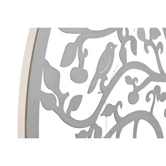 Dekoráció falra led-es fa minta fém 99x2x99 cm fehér