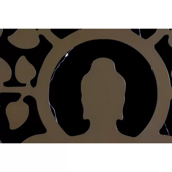 Dekoráció falra led-es buddha fém 99x2x99 cm fekete, arany 2 féle