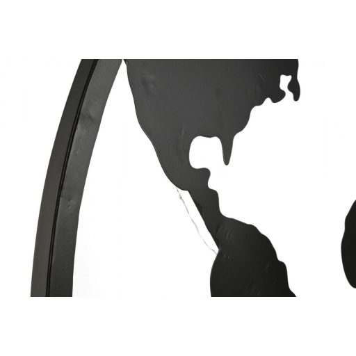 Dekoráció falra led-es világtérkép fém 99x2x99 cm fekete, fehér 2 féle