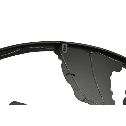 Dekoráció falra led-es világtérkép fém 99x2x99 cm fekete, fehér 2 féle