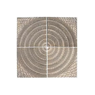   Dekoráció falra kör minta mdf, mangófa 80x3,5x80 cm arany s/4