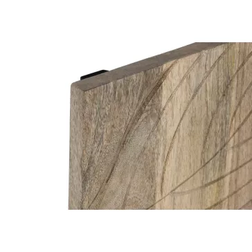   Dekoráció falra levél mintával mdf, mangófa 90x3x90 cm natúr s/9