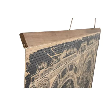   Dekoráció falra világtérkép fa 149x2x105 cm natúr, fekete
