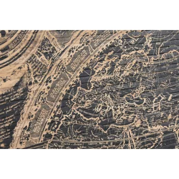   Dekoráció falra világtérkép fa 149x2x105 cm natúr, fekete
