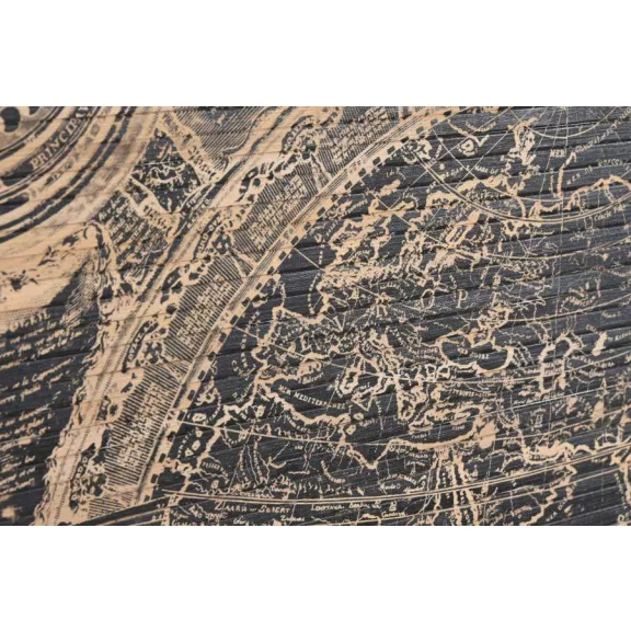 Dekoráció falra világtérkép fa 149x2x105 cm natúr, fekete