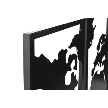 Fali dekoráció szett térkép fém 90x2x60 cm fekete s/3