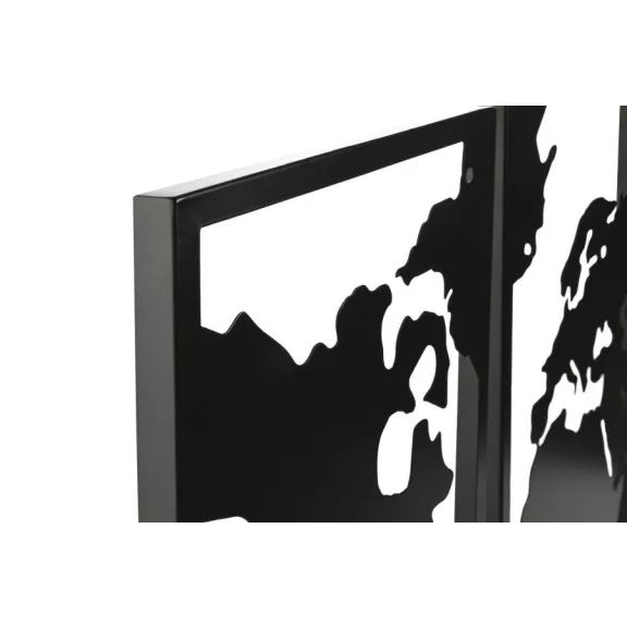 Fali dekoráció szett térkép fém 90x2x60 cm fekete s/3