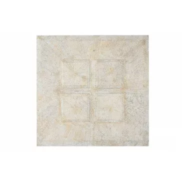   Fali dekoráció négyzetek mangófa, mdf 120x3,5x120 cm fehér, arany