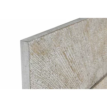   Fali dekoráció négyzetek mangófa, mdf 120x3,5x120 cm fehér, arany
