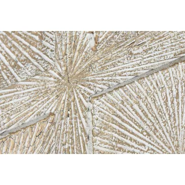   Fali dekoráció négyzetek mangófa, mdf 120x3,5x120 cm fehér, arany
