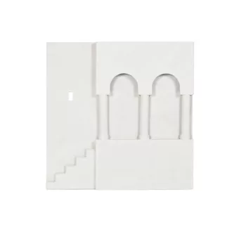 Decoracion pared mdf 80x6,5x80 arcos escalera 3d