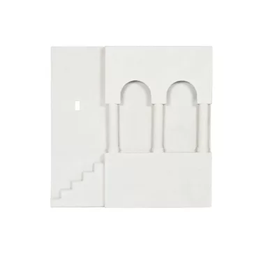 Decoracion pared mdf 80x6,5x80 arcos escalera 3d