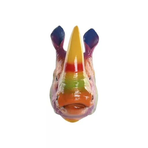 Faldekoráció – Színes rinocérosz figura, 35 × 16,5 × 33 cm