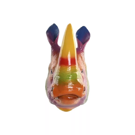 Faldekoráció – Színes rinocérosz figura, 35 × 16,5 × 33 cm