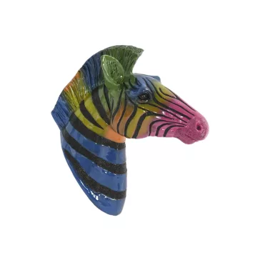 Faldekoráció – Színes zebra figura, 23 × 42 × 49 cm 