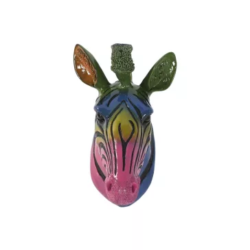 Faldekoráció – Színes zebra figura, 23 × 42 × 49 cm 