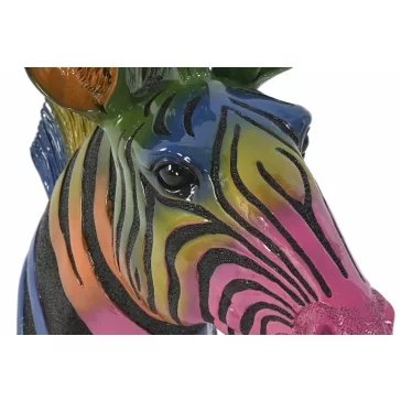 Faldekoráció – Színes zebra figura, 23 × 42 × 49 cm 
