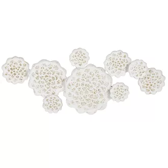 Decoracion pared metal 137x11x56,5 flor decape