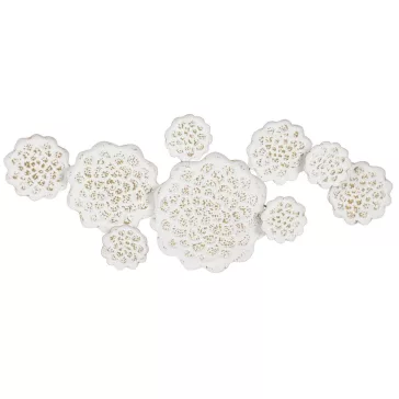 Decoracion pared metal 137x11x56,5 flor decape