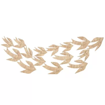 Decoracion pared fibra metal 126x5x40 golondrinas