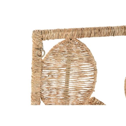 Decoracion pared ratan metal 30x2x80 natural