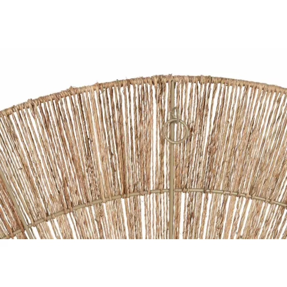Juta és fém faldekoráció – Natúr design, 110 × 2 × 55 cm 