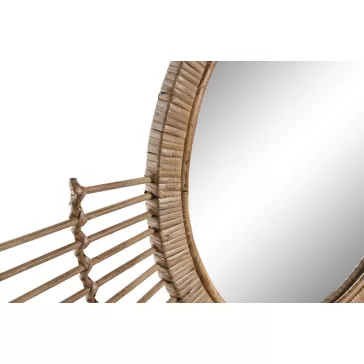 Tükör rattan 68x2x68 természetes barna 