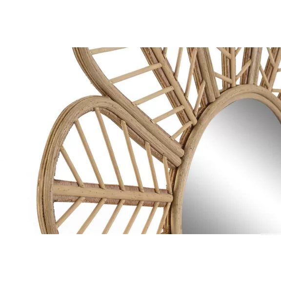 Tükör rattan 69x2x60 virág természetes barna