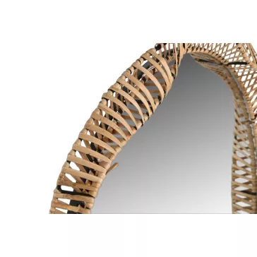 Tükör rattan, üveg 70x6x70 cm natúr