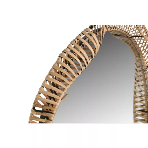Tükör rattan, üveg 70x6x70 cm natúr