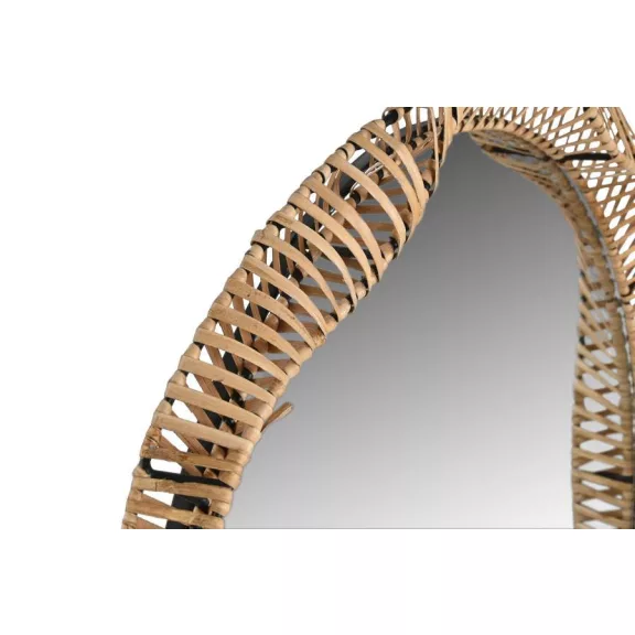 Tükör rattan, üveg 70x6x70 cm natúr