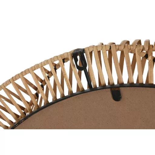 Tükör rattan, üveg 70x6x70 cm natúr