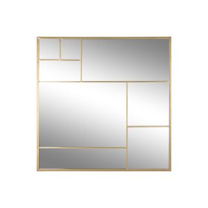 Espejo hierro cristal 90x2x90 dorado