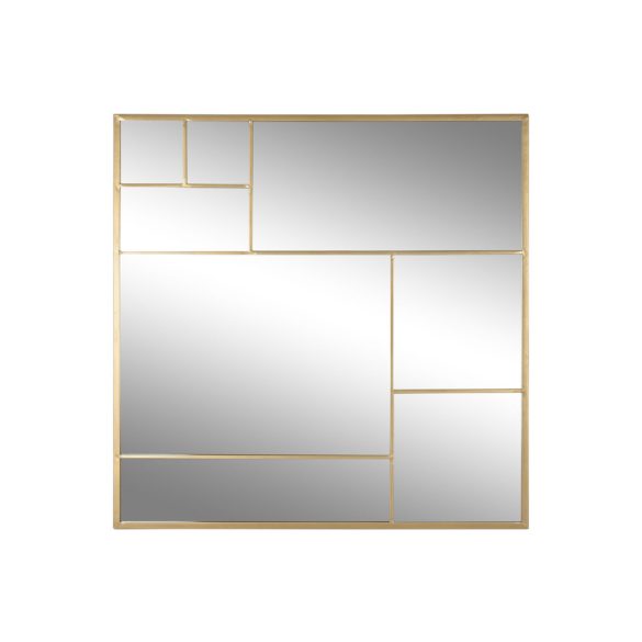 Espejo hierro cristal 90x2x90 dorado