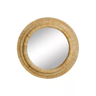 Tükör kerek rattan, üveg 60,5x5x60,5 cm natúr