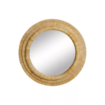 Tükör kerek rattan, üveg 60,5x5x60,5 cm natúr