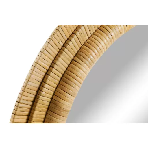 Tükör kerek rattan, üveg 60,5x5x60,5 cm natúr