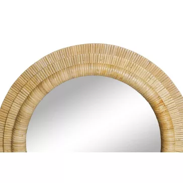 Tükör kerek rattan, üveg 60,5x5x60,5 cm natúr