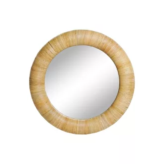 Tükör kerek rattan, üveg 80x7x80 cm natúr