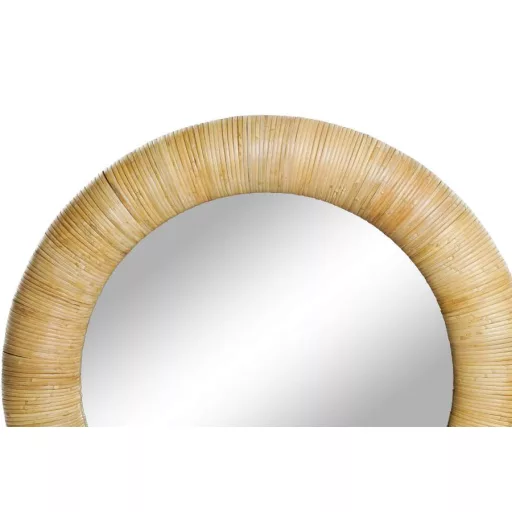 Tükör kerek rattan, üveg 80x7x80 cm natúr