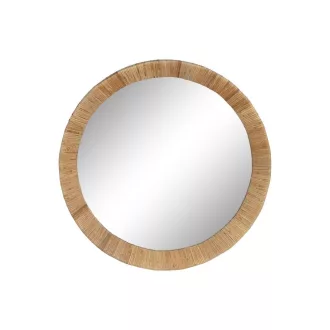 Tükör kerek rattan 70x6x70 cm natúr