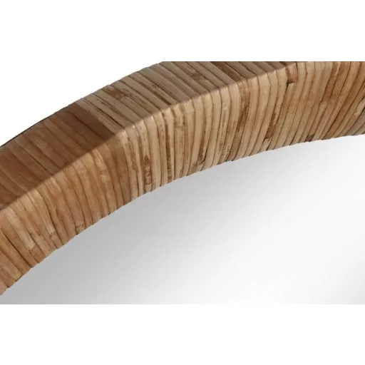 Tükör kerek rattan 70x6x70 cm natúr