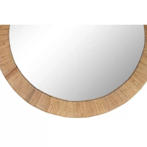 Tükör kerek rattan 70x6x70 cm natúr