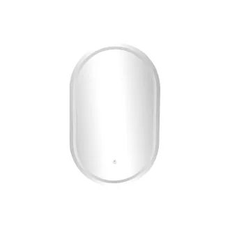   Tükör domború szegéllyel, led-es üveg 50x0,5x80 cm fehér
